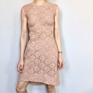 Elegant Lace Mini Dress in Blush Pink